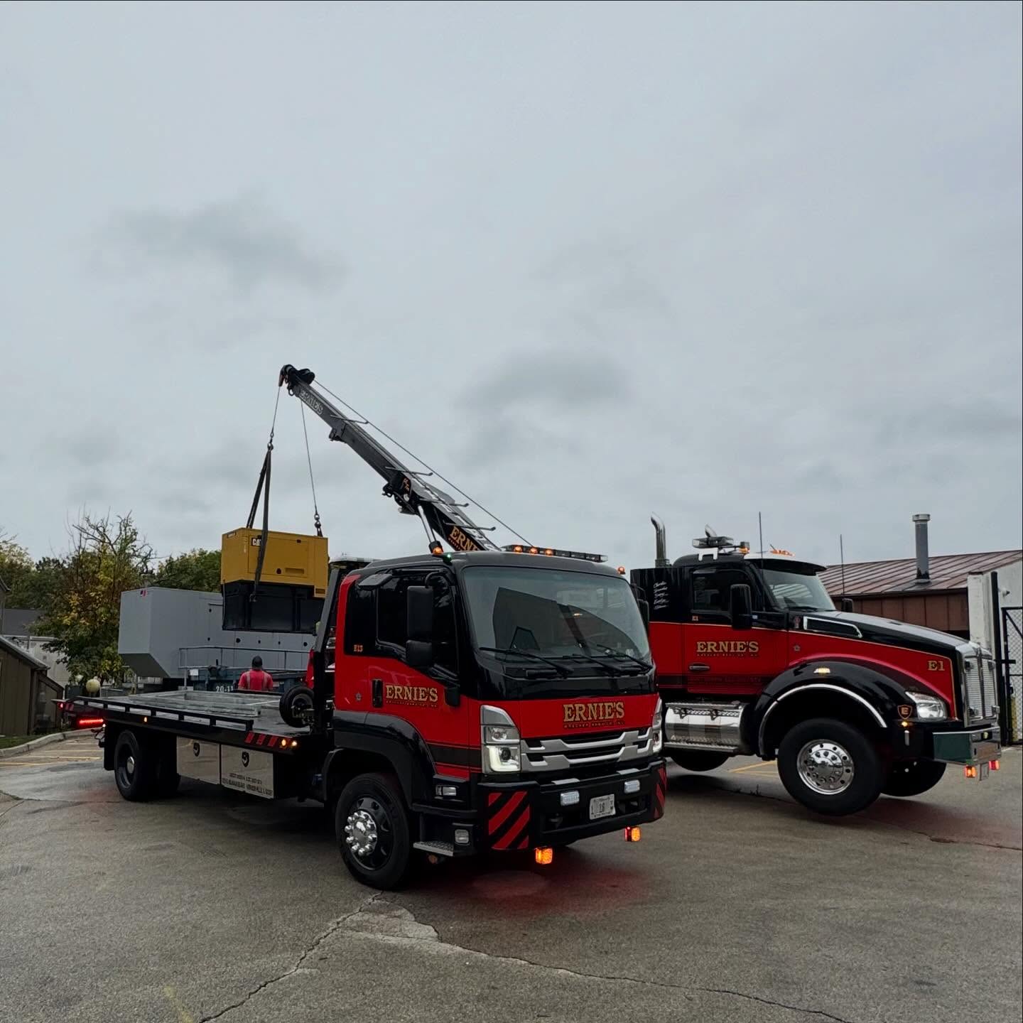 Lift and winch assistance with a rotator loading a generator